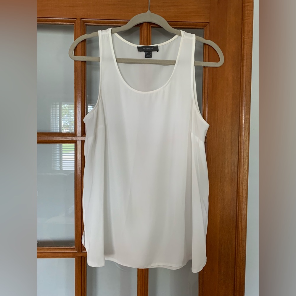 White Basic Dressy Tank Top